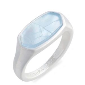 Kendra Scott Mel Ring In Sky Blue Illusion/ Silver